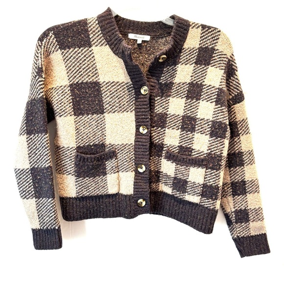 Madewell Sweaters - NWOT Madewell Plaid-Mix Colburne Cardigan Sweater Coziest Textured Yarn SZ XS